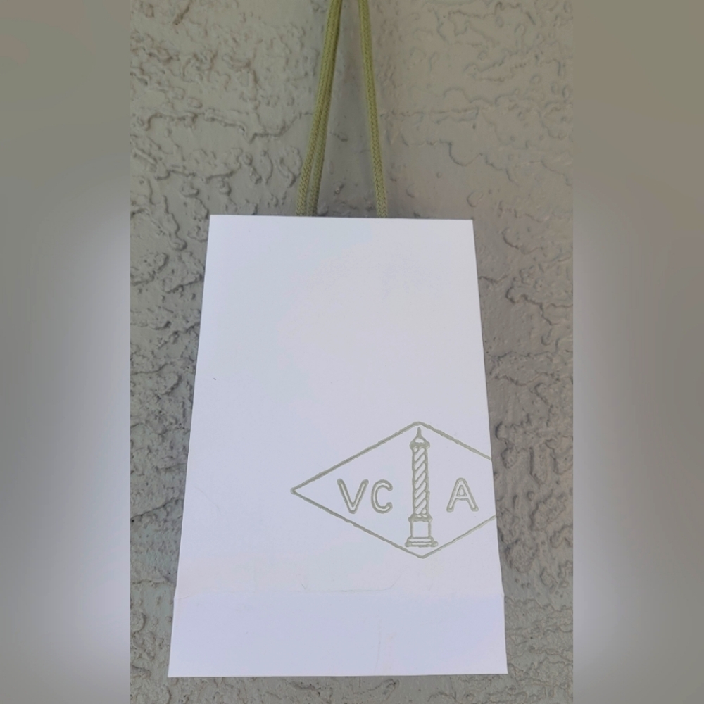 Authentic Van Cleef & Arpels (VCA) Small Shopping Gift Bag - White & Green
